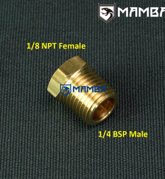Brass Adapter Fitting Bushing1/4 BSPT Male to 1/8 NPT Female