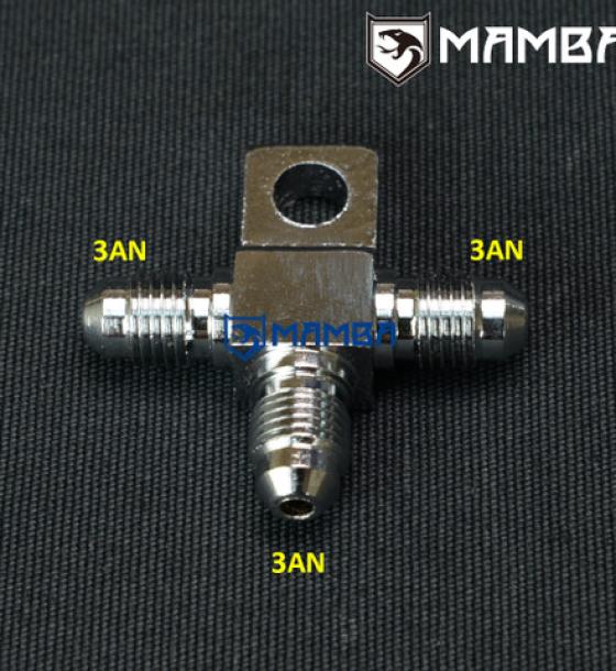 SS304 3AN to 3AN Tee Brake Hose w/ Male JIC 3 Leg Stainless Steel Turbocharger Fitting