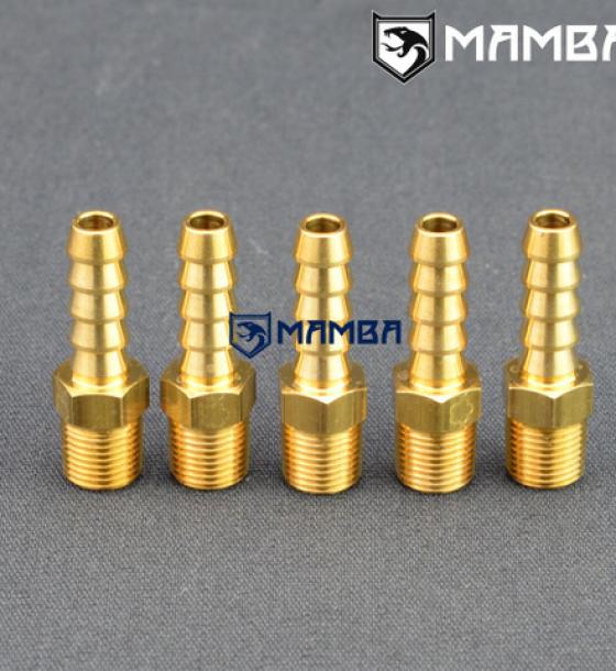 Male Hose Barb Connector 1/8 BSPT to 1/4 Barb (7mm Barb)