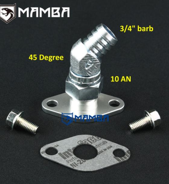 Turbo oil pan flange kit with 3/4" barb fitting For TOYOTA