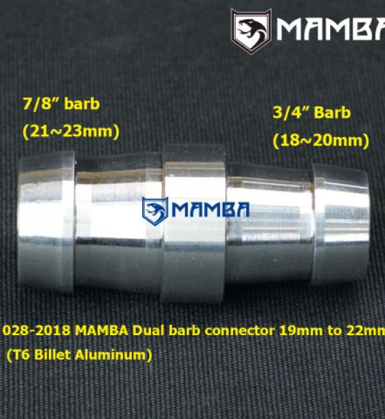 Dual barb connector fitting 19-22mm TOYOTA 3S-GTE (T6 Alumin