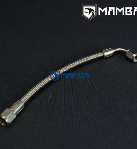 -4 AN 5/16" Stainless Steel hose PTFE Str-90Deg 120cm