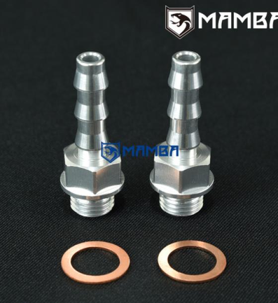 T6 Turbocharger Water Adapter Barb Fitting / M14x1.5 to 3/8" Barb GT35R GTX35R (2P)
