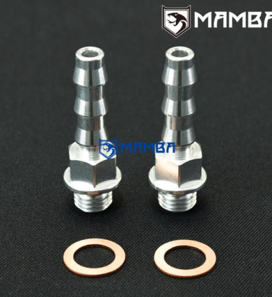 T6 Turbocharger Water Adapter Barb Fitting Kit M12x1.25 to 3/8" Barb TD04 RHF5 (2P)