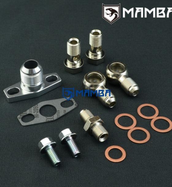 Complete Oil /-6AN Coolant Fitting Flange KIT EFR Turbos -10