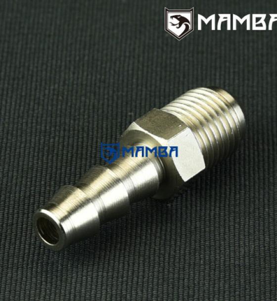 Turbocharger Steel Male Hose barb Adapter Fitting -6AN to 3/8” Barb (8.3~10.3 mm)