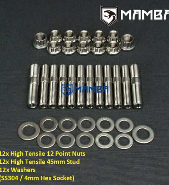 Mitsubishi EVO SS304 Exhaust Manifold & Turbo Full Stud kiT