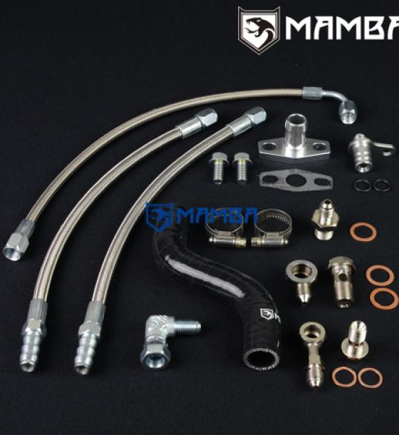 Turbocharger Oil & Water Line For BMW N55 335i 535i w/ Garrett GT30R GT35R Ball Bearing