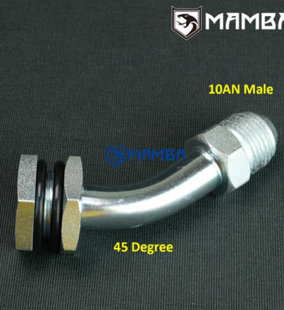 DIY turbo oil pan sump oil return adapter fitting 45Deg 10AN
