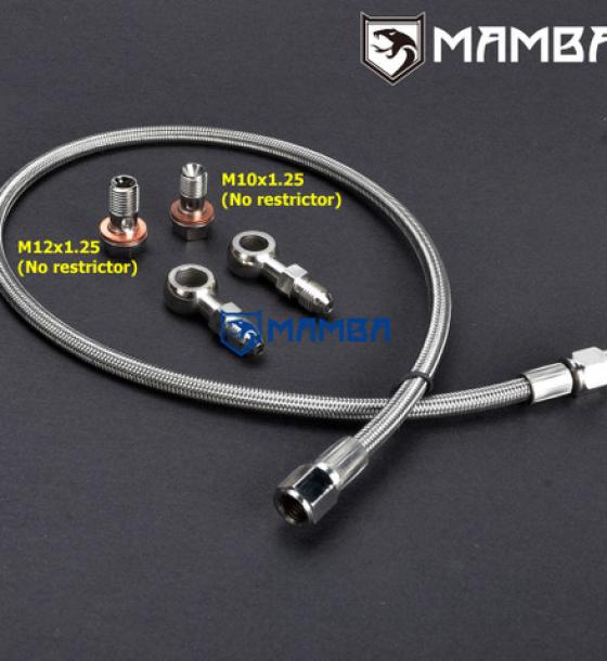 Turbo Oil Feed Line Kit M10x1.25 & M12x1.25 & 50cm 4AN 1/4"