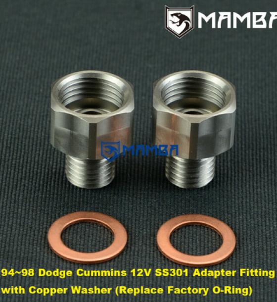 SS301 Turbo Oil Feed Line Fitting 5.9L 12v Cummins Dodge