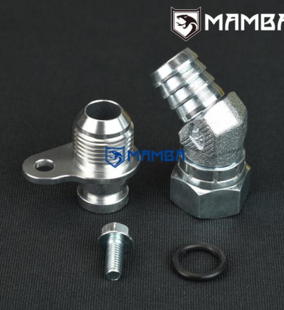 AMG A45 CLA45 M133 10AN 3/4" Barb Turbocharger Oil Pan Oil Return Drain Flange Fitting