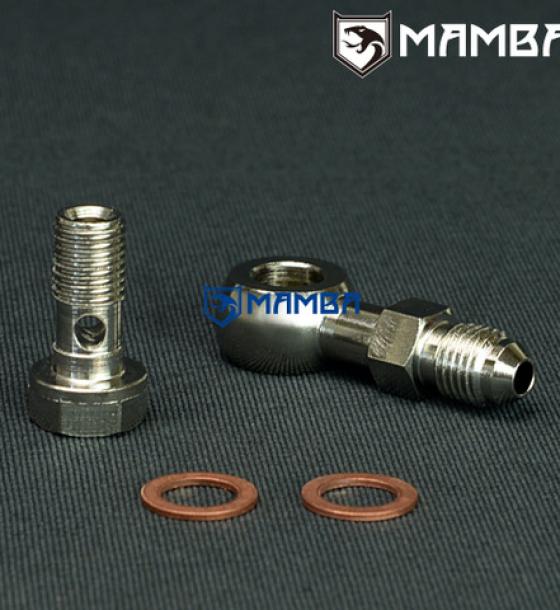 Turbocharger Oil Feed Engine Supply Banjo Bolt Kit 4AN to M10x1.25 For 4G63T 4B11T