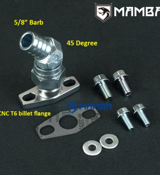 45 Deg 3/4" Barb Turbo Oil Return Flange TD015 TD02 TD03/04
