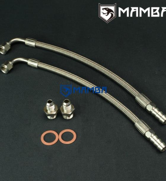Universal DIY Turbocharger Water Line Kit 25cm 90Deg-1/2"Barb Fit Nissan RB25DET T3 BB