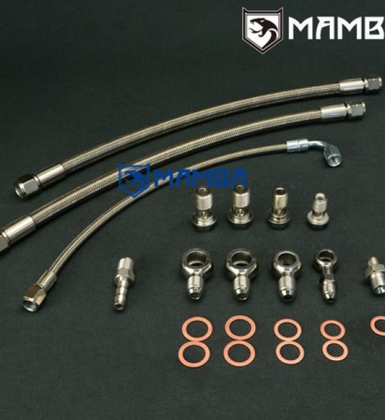Turbocharger Oil & Water Line for Stock T3 Nissan Skyline RB20DET / 6AN Water Line