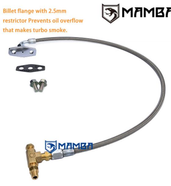 Turbocharger Universal Oil Feed Line Kit For KKK K26 K27 70cm w/ 2.5mm restrictor