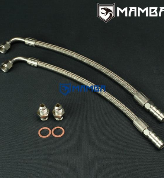 M14x1.5 Turbo Water Line 6AN 3/8" Hose 90Deg-1/2" Barb 20cm