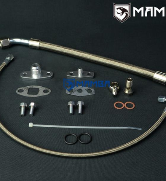 Turbocharger Oil Feed & Return Drain Line Kit For VOLVO 740 940 w/ Garrett T3 T4