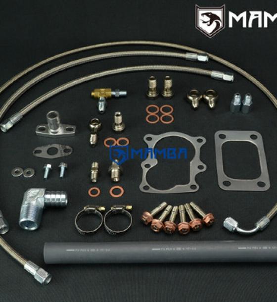 渦輪油水管組 For Nissan Garrett TB25 Turbo Oil Water Line Install