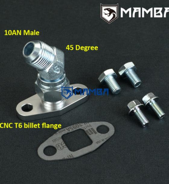 45 Deg 10AN Turbocharger Oil Return Drain Flange Kit For Precision PTE 8884 8891