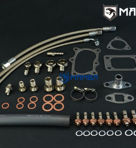 Turbocharger Oil & Water Line Install Kit for Nissan RB25DET GTIR w/ Stock T3 Turbocharger