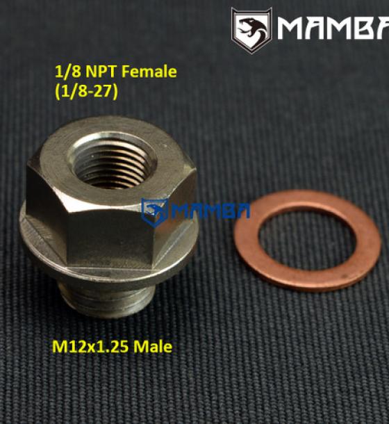 Sensor adapter fitting M12x1.25 to 1/8NPT oil water pressure