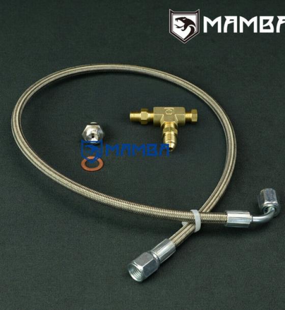 Turbocharger Oil Feed line Kit M10x1.25mm TD04 TD05 TD06 / 4AN Line 50cm