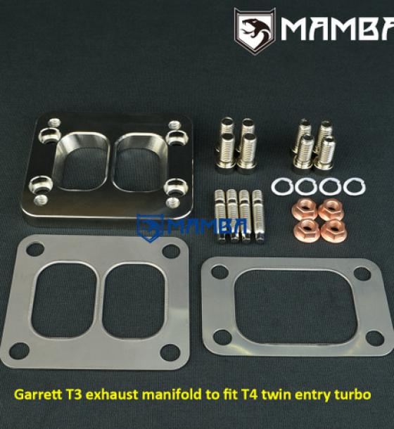 T3 divided to T4 divided CNC Turbocharger Flange Adapter HX35 HX40 for Cummins 5.9